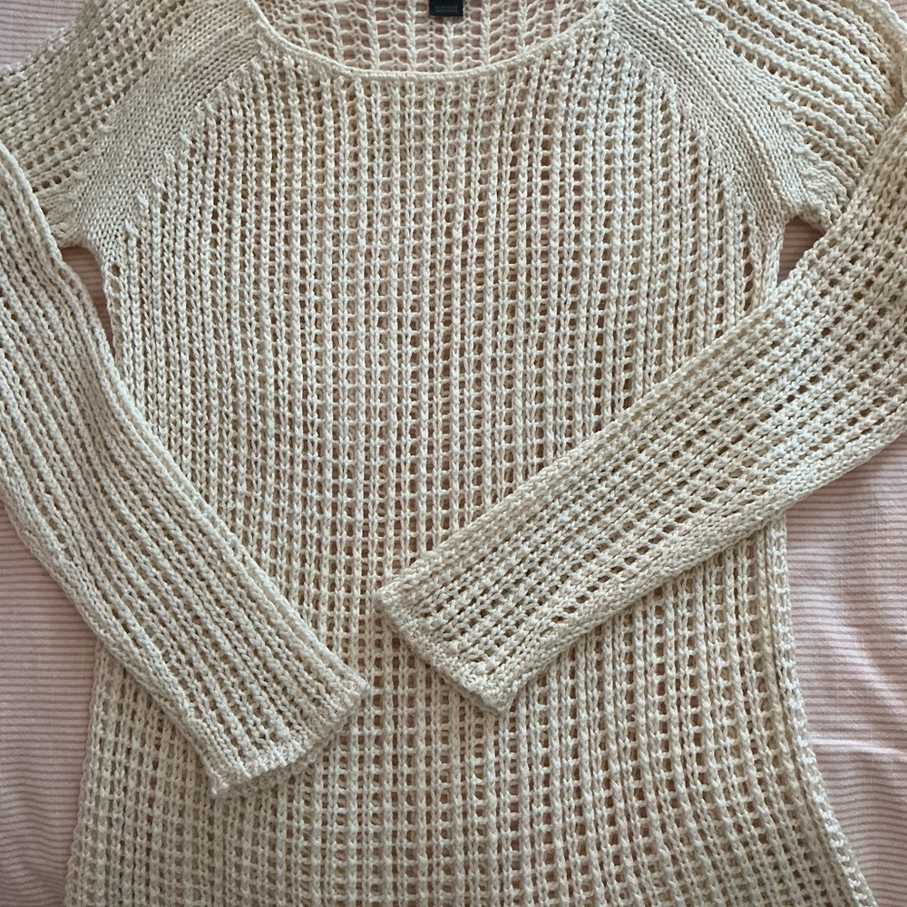 Pull crocheté crème à enfiler sur cami ou robe, Simons g.G